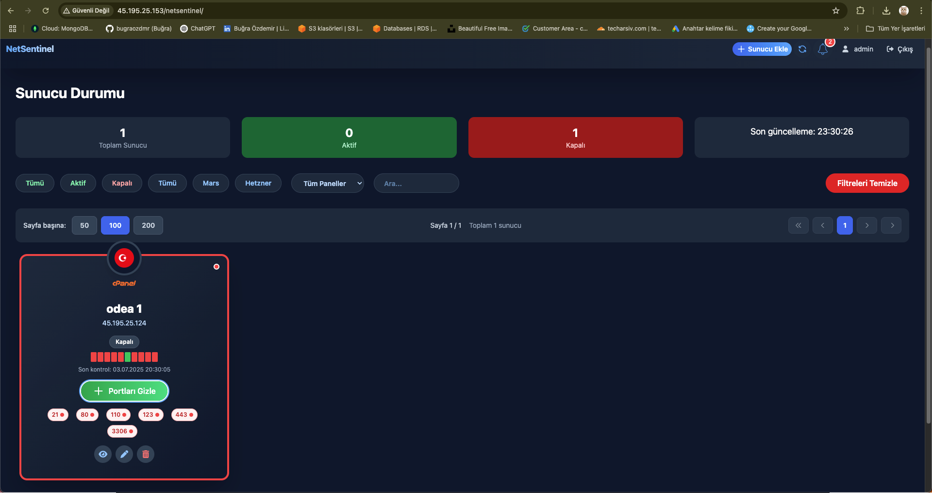 Sunucu Monitoring Projesi